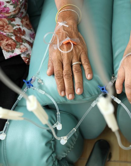 Patients getting intravenous chemotherapy